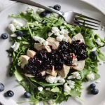 Blueberry Arugula Salad with Sliced Turkey