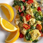Scrambled Eggs with Spinach and Tomatoes