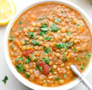 Lentil soup with sausage